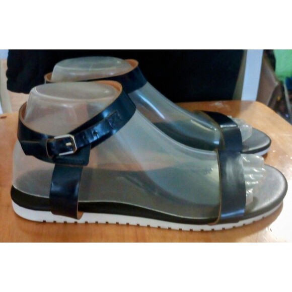 J. Crew Hadley Sandals Ankle Strap Open Toe Navy Blue Size 8 - Picture 1 of 6